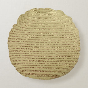 Gouden strepen: Abstracte achtergrond Rond Kussen