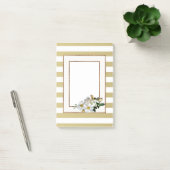 Gouden strepen en bloemen post-it® notes (Kantoor)