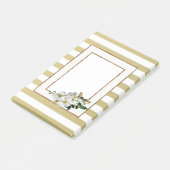 Gouden strepen en bloemen post-it® notes (Schuin)