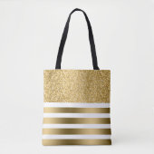 Gouden Strepen en Glitter Tote Bag (Voorkant)