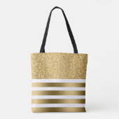 Gouden Strepen en Glitter Tote Bag (Achterkant)