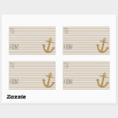 Gouden Strepen Faux Glitter Anker Gift Label (Vel)