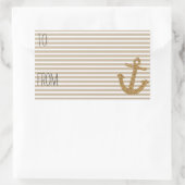 Gouden Strepen Faux Glitter Anker Gift Label (Tas)