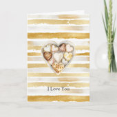 Gouden Strepen Harten Liefde Kaart (Voorkant)