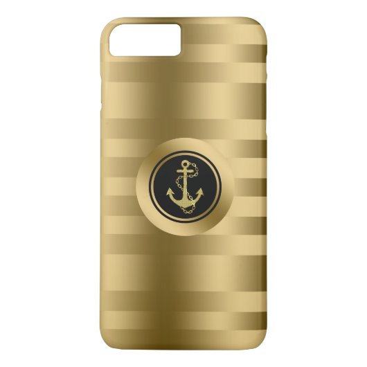 Gouden strepen met nautisch anker Case-Mate iPhone case (Achterkant)