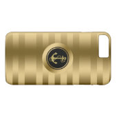 Gouden strepen met nautisch anker Case-Mate iPhone case (Achterkant (Horizontaal))