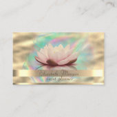Gouden Strepen Ombre Holografische Inkt Lotus Goud Visitekaartje (Voorkant)