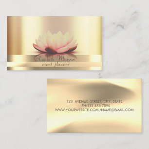 Gouden Strepen Ombre Holografische Lotus Goud Visitekaartje
