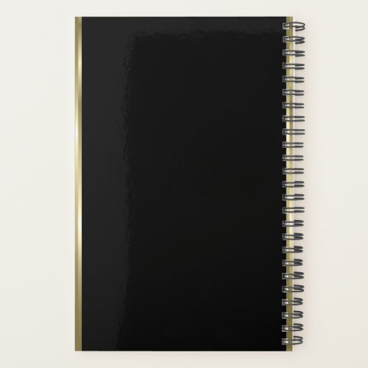 Gouden strepen over zwarte achtergrond planner (Achterkant)