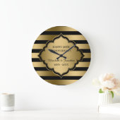 Gouden Strepen Patroon En Frame Grote Klok (Huis)