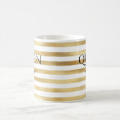 Gouden strepen Queen Bee gepersonaliseerd Koffiemok (Center)