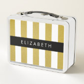 Gouden strepen, streeppatroon, lijnen, Jouw naam (Achterkant)