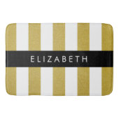 Gouden strepen, streeppatroon, lijnen, Jouw naam Badmat (Voorkant)