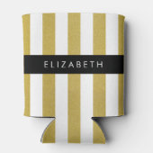 Gouden strepen, streeppatroon, lijnen, Jouw naam Blikjeskoeler (Achterkant)