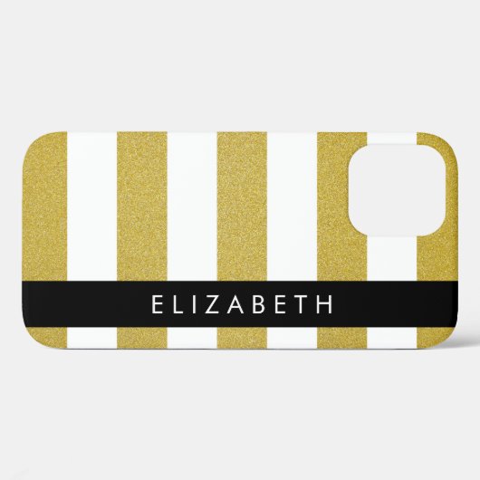 Gouden strepen, streeppatroon, lijnen, Jouw naam Case-Mate iPhone Case (Achterkant (horizontaal))