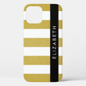 Gouden strepen, streeppatroon, lijnen, Jouw naam Case-Mate iPhone Case (Achterkant)