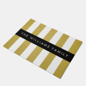 Gouden strepen, streeppatroon, lijnen, Jouw naam Deurmat (Schuin)