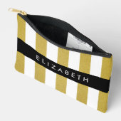 Gouden strepen, streeppatroon, lijnen, Jouw naam Etui (Open)