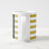 Gouden strepen, streeppatroon, lijnen, Jouw naam Grote Koffiekop (Achterkant)