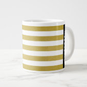 Gouden strepen, streeppatroon, lijnen, Jouw naam Grote Koffiekop (Voorkant rechts)