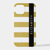 Gouden strepen, streeppatroon, lijnen, Jouw naam iPhone Hoesje (Achterkant)