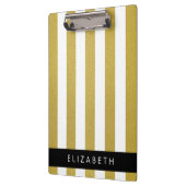 Gouden strepen, streeppatroon, lijnen, Jouw naam Klembord (Links)