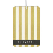 Gouden strepen, streeppatroon, lijnen, Jouw naam Luchtverfrisser (Voorkant)