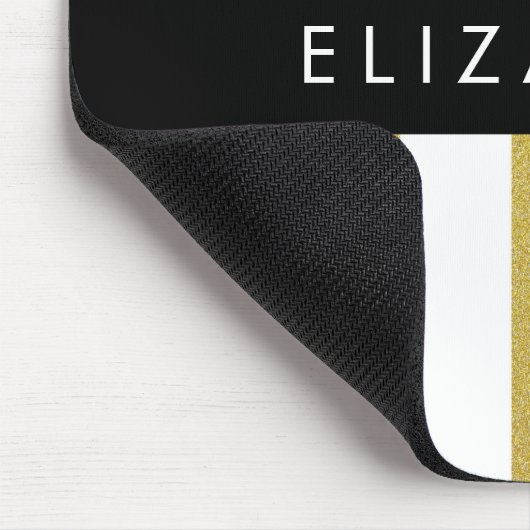 Gouden strepen, streeppatroon, lijnen, Jouw naam Muismat (Hoek)