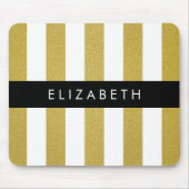Gouden strepen, streeppatroon, lijnen, Jouw naam Muismat (Voorkant)
