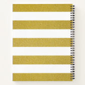 Gouden strepen, streeppatroon, lijnen, Jouw naam Notitieboek (Achterkant)