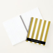 Gouden strepen, streeppatroon, lijnen, Jouw naam Notitieboek (Binnen)