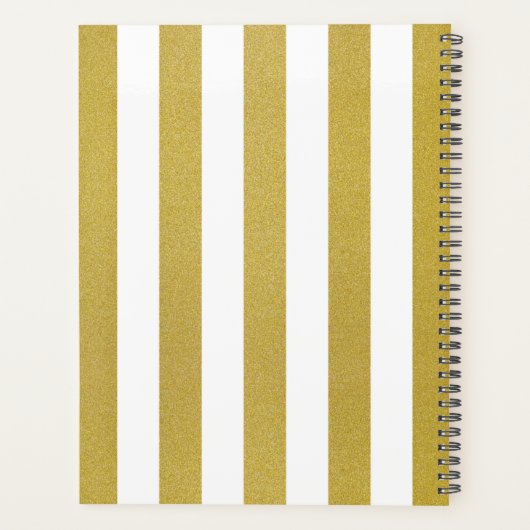 Gouden strepen, streeppatroon, lijnen, Jouw naam Planner (Achterkant)