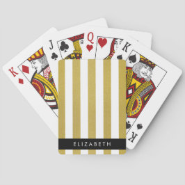 Gouden strepen, streeppatroon, lijnen, Jouw naam Pokerkaarten