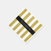 Gouden strepen, streeppatroon, lijnen, Jouw naam Servet (Hoek)