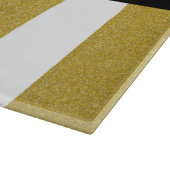 Gouden strepen, streeppatroon, lijnen, Jouw naam Snijplank (Hoek)