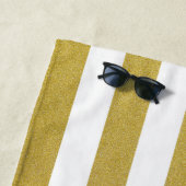 Gouden strepen, streeppatroon, lijnen, Jouw naam Strandlaken (In situ)