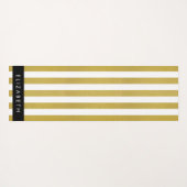 Gouden strepen, streeppatroon, lijnen, Jouw naam Yogamat (Achterkant (horizontaal))
