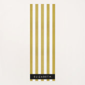 Gouden strepen, streeppatroon, lijnen, Jouw naam Yogamat (Voorkant)