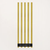 Gouden strepen, streeppatroon, lijnen, Jouw naam Yogamat (Achterkant)