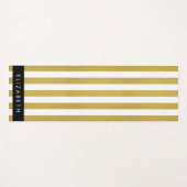 Gouden strepen, streeppatroon, lijnen, Jouw naam Yogamat (Voorkant (horizontaal))