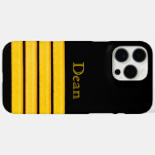 Gouden strepen van kapitein met naam Case-Mate iPhone case (Achterkant (horizontaal))