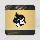 Gouden Strepen | Vrouwelijke Schoonheid Afsprakenkaartje (Voorkant)