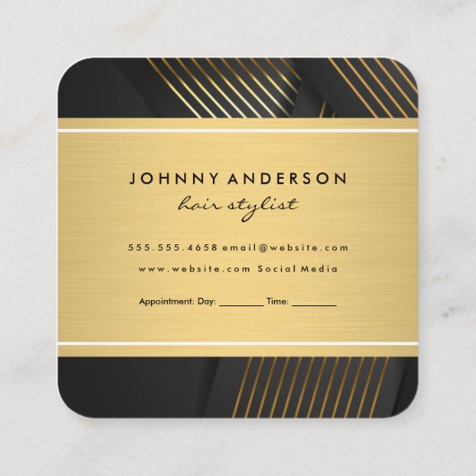 Gouden Strepen | Vrouwelijke Schoonheid Afsprakenkaartje (Achterkant)