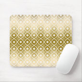 Gouden Strepen & Wit Quatrefoil Geometrisch Muismat (Met muis)