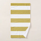 Gouden strepen, witte strepen, gestreept patroon bad handdoek (Handdoek)