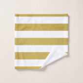 Gouden strepen, witte strepen, gestreept patroon bad handdoek (Wasdoekje)
