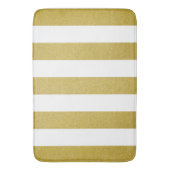 Gouden strepen, witte strepen, gestreept patroon badmat (Voorkant Verticaal)