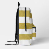 Gouden strepen, witte strepen, gestreept patroon bedrukte rugzak (Links)