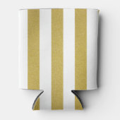 Gouden strepen, witte strepen, gestreept patroon blikjeskoeler (Voorkant)