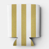 Gouden strepen, witte strepen, gestreept patroon blikjeskoeler (Achterkant)
